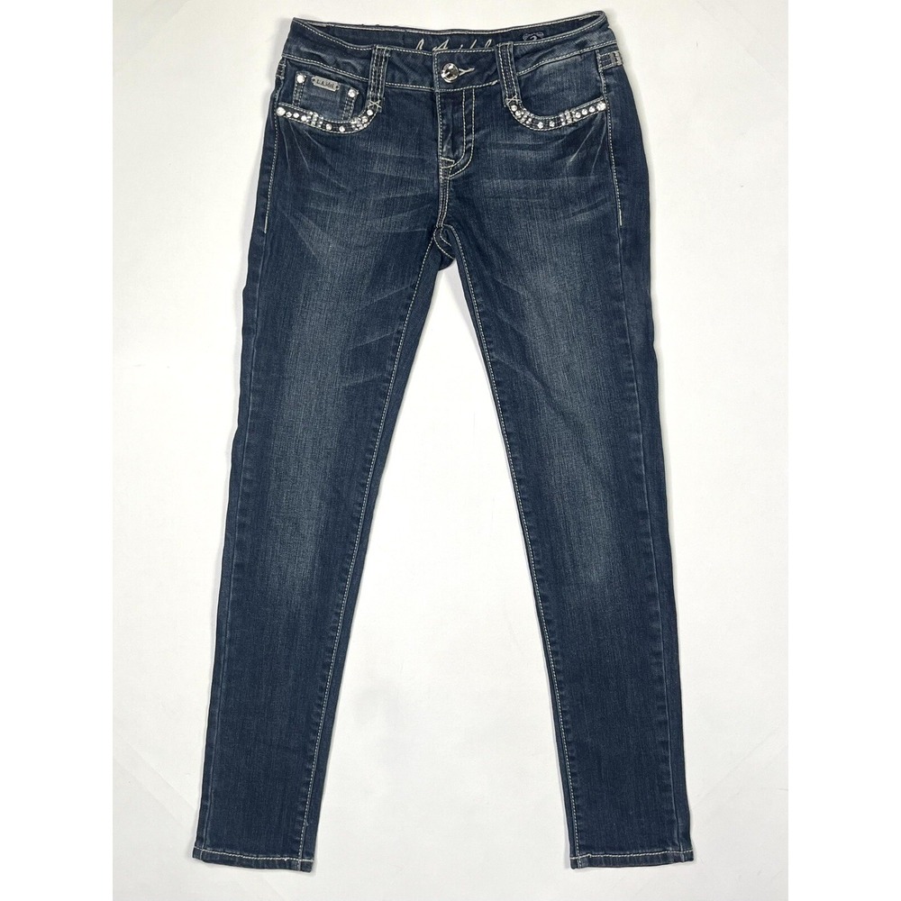 LA Idol USA Jeans Womens 3 - 28X30 Bling Skinny Stretch Embroidered